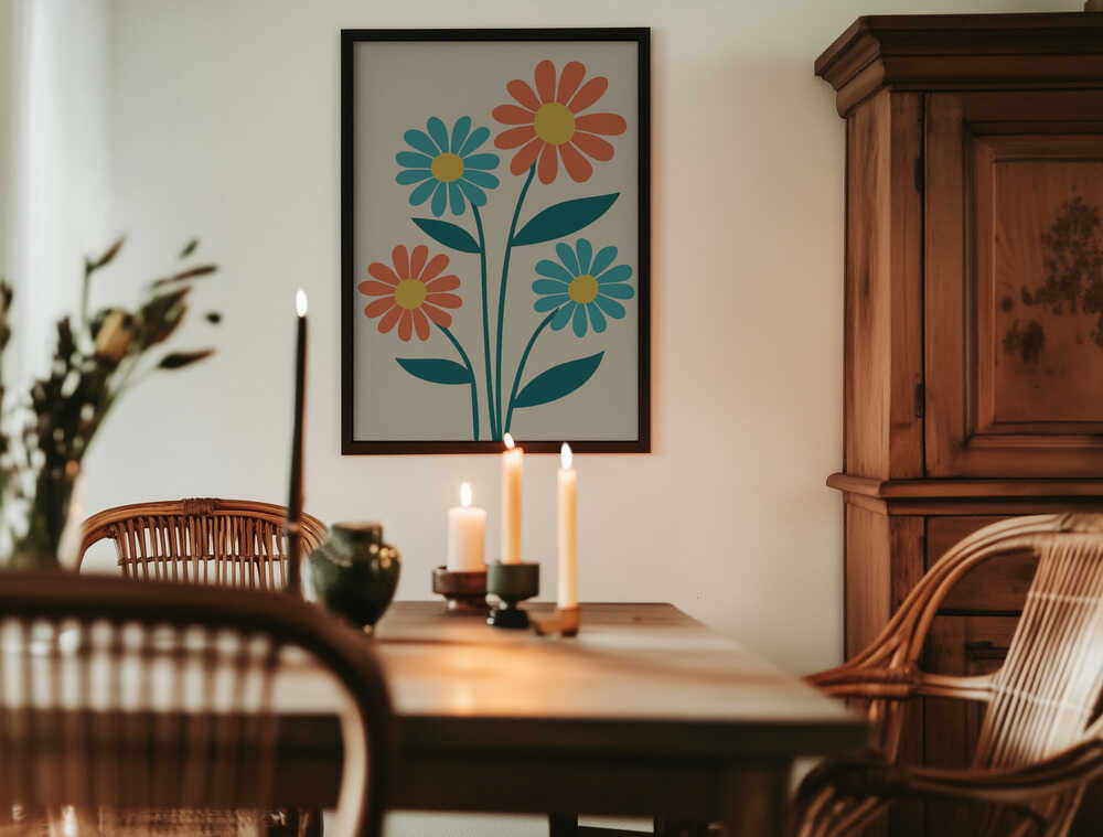 Boho Flowers Series No 8 Poster
