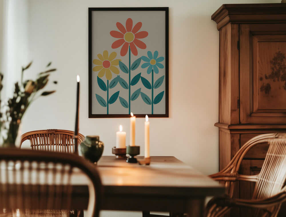 Boho Flowers Series No 7 Poster