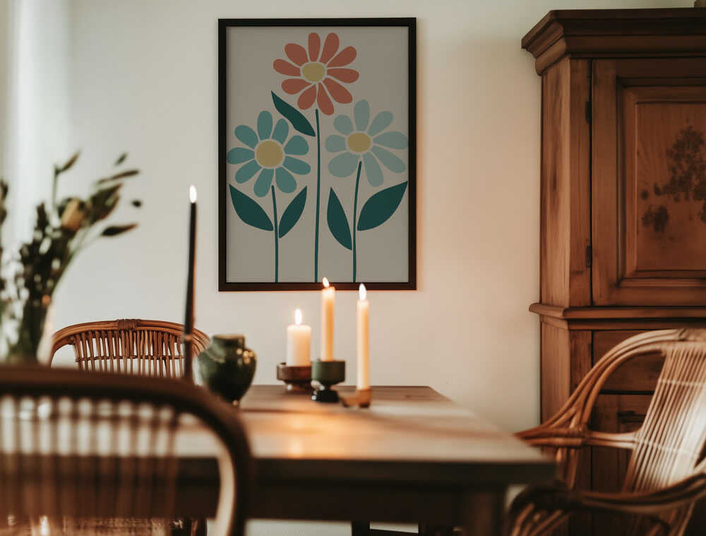 Boho Flowers Series No 6 Poster