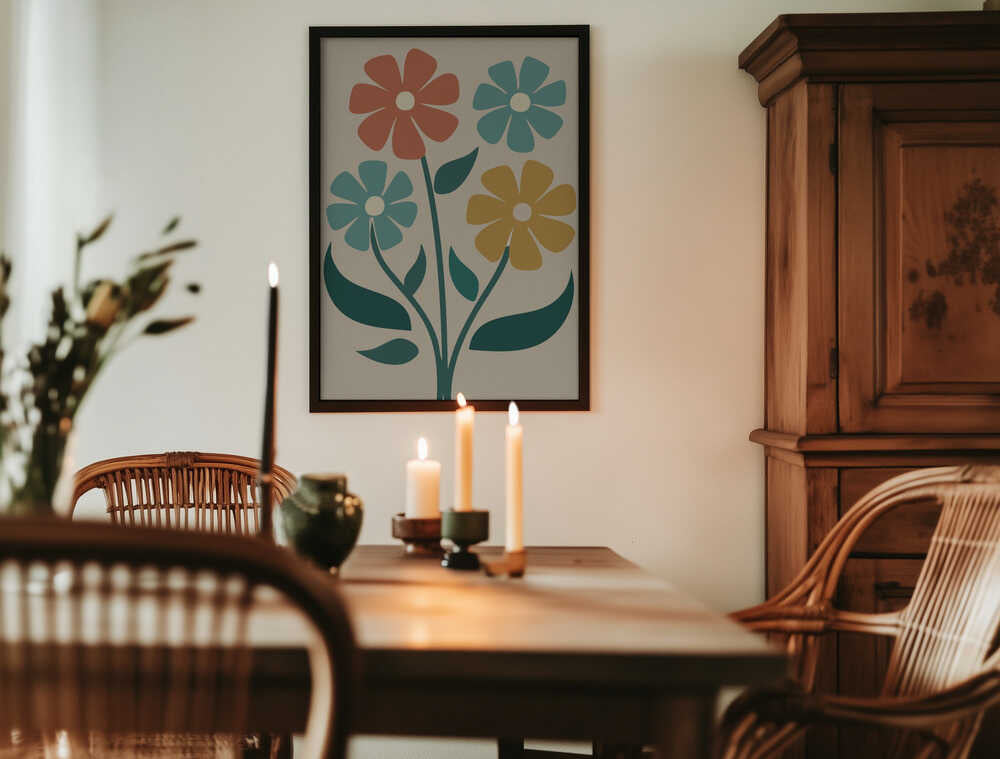 Boho Flowers Series No 4 Poster