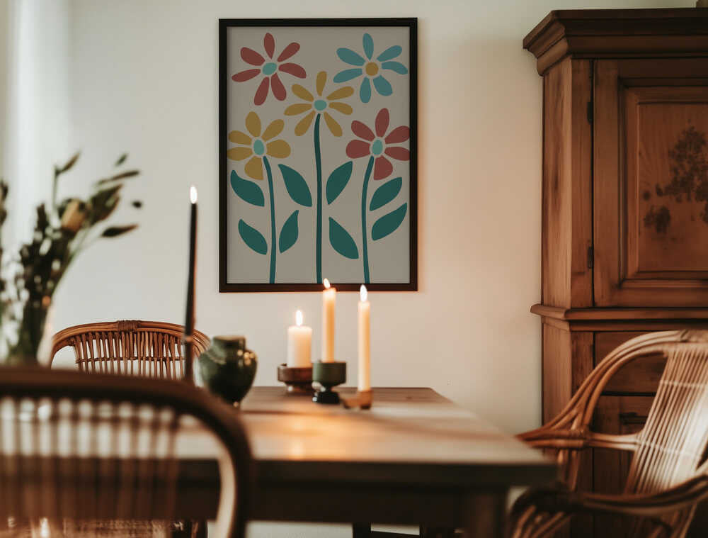 Boho Flowers Series No 3 Poster
