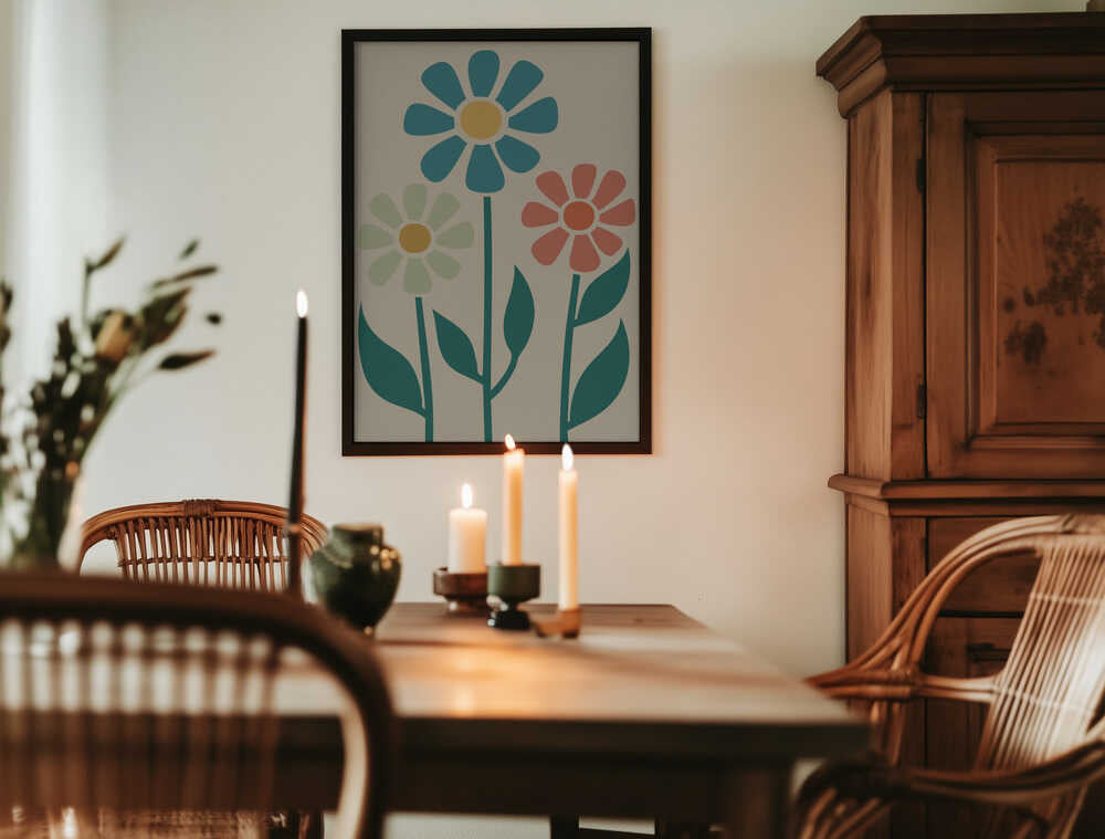 Boho Flowers Series No 1 Poster