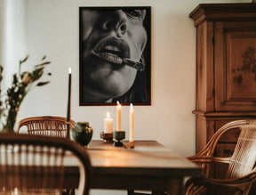 The Girl With the Burning Cigarette Poster