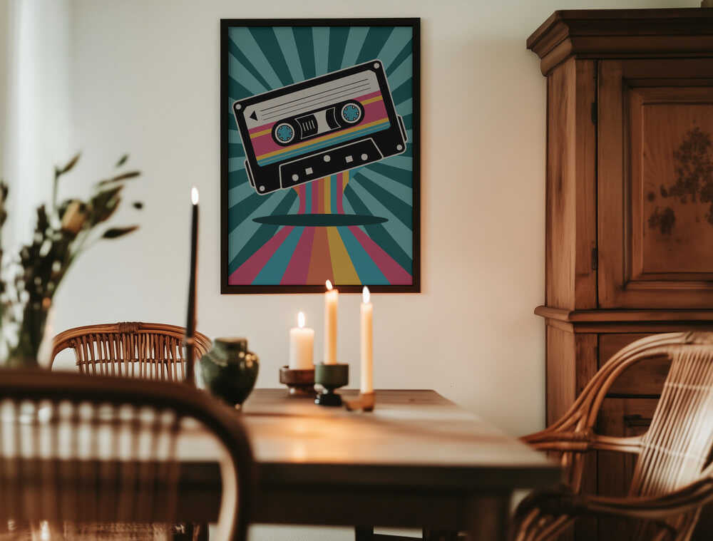 Colorful Cassette Poster