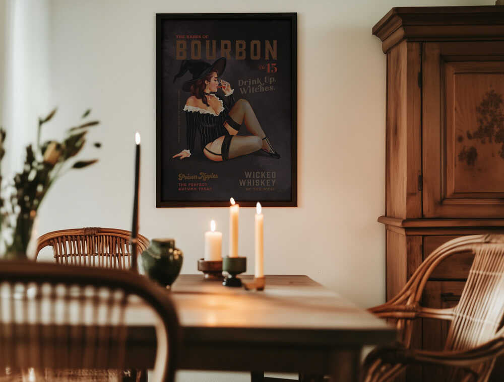 Babes of Bourbon October Halloween Witch Poster