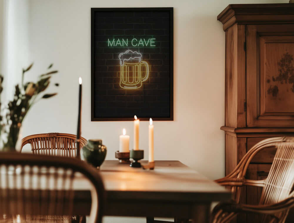 Man Cave Neon Sign No 2 Poster