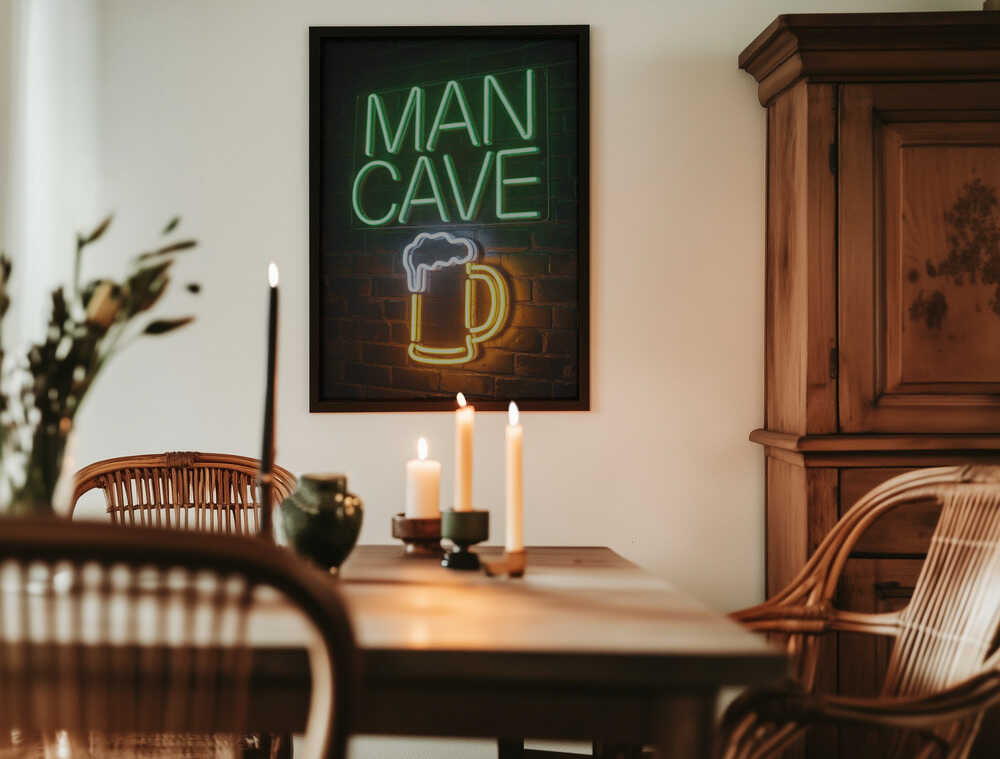 Man Cave Neon Sign No 1 Poster