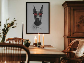 Doberman In Polo Shirt Poster