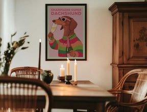 A3 Champagne Super Dachshund 01.png Poster