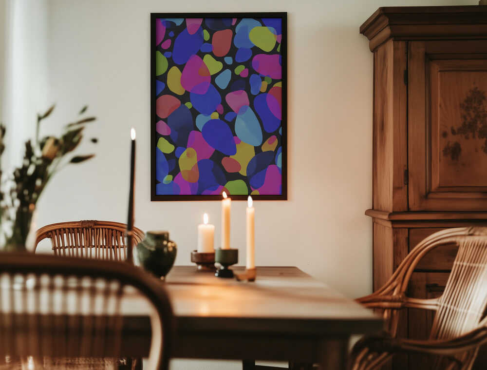 Neon Mosaic Poster