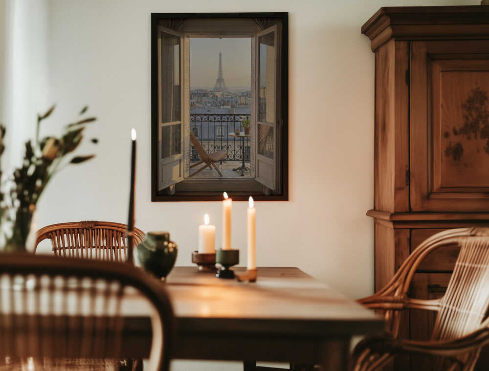 Parisian Balcony View Poster