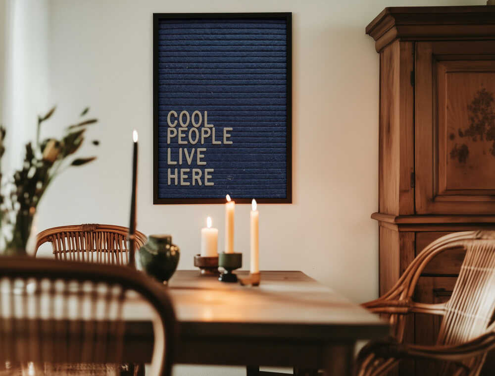 Cool People Live Here Letter Board Poster