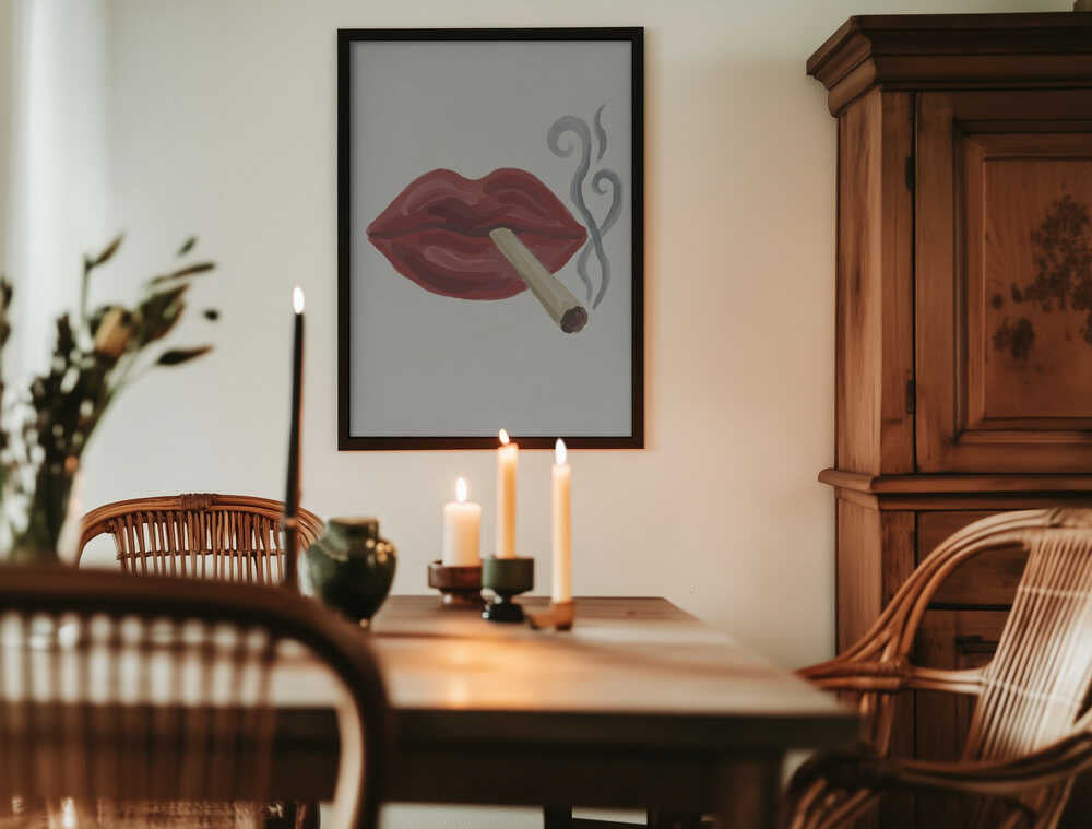 Smoking Lips Poster