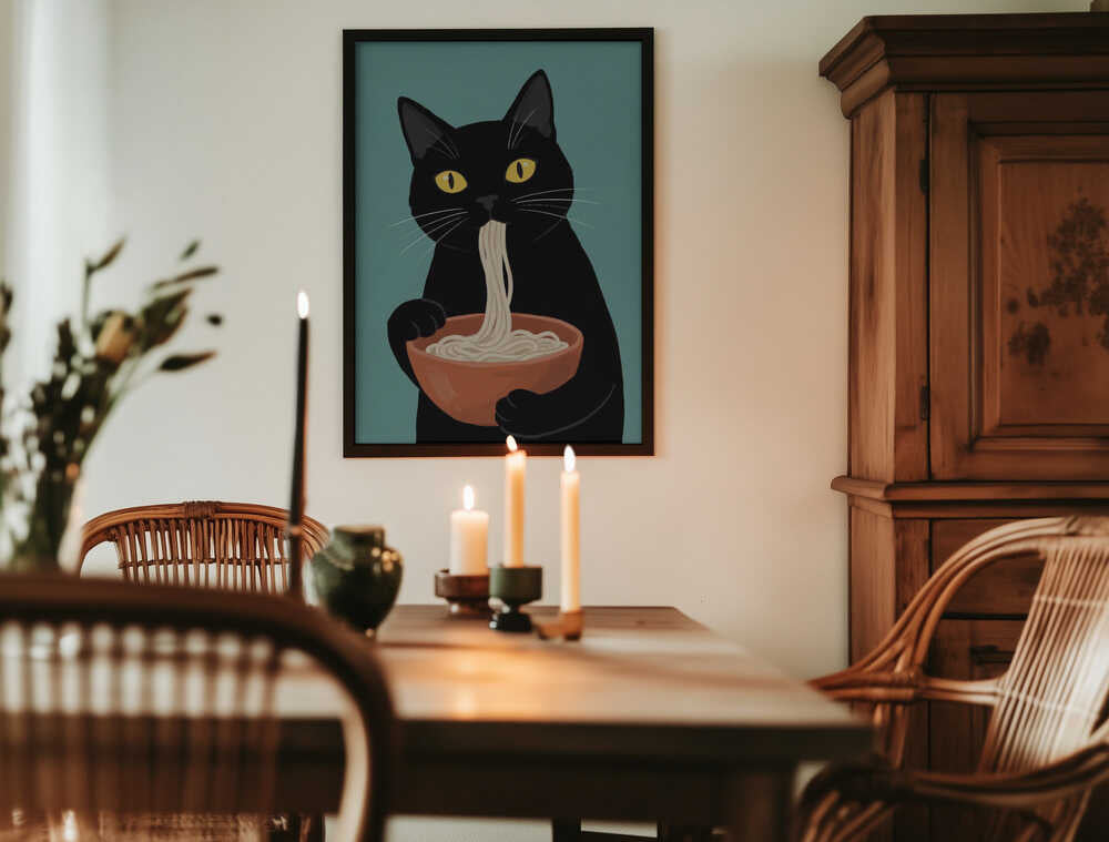 Noodle Cat No 2 Poster