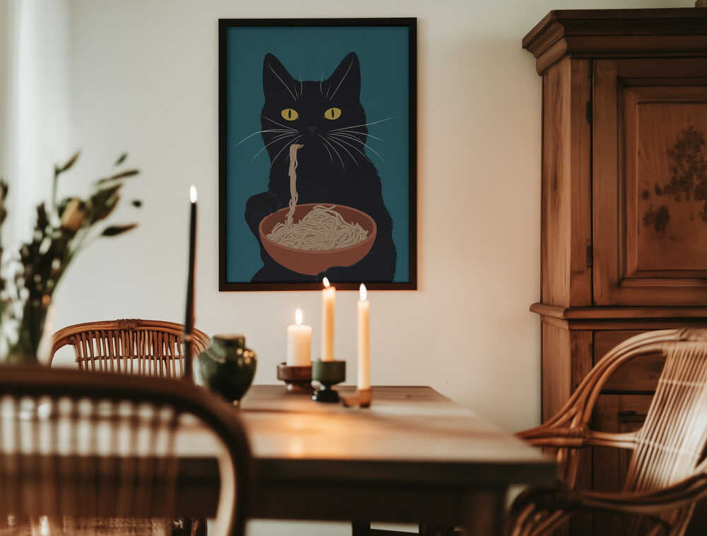 Noodle Cat No 3 Poster