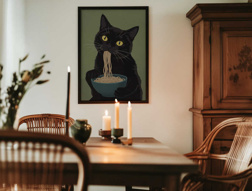 Noodle Cat No 4 Poster