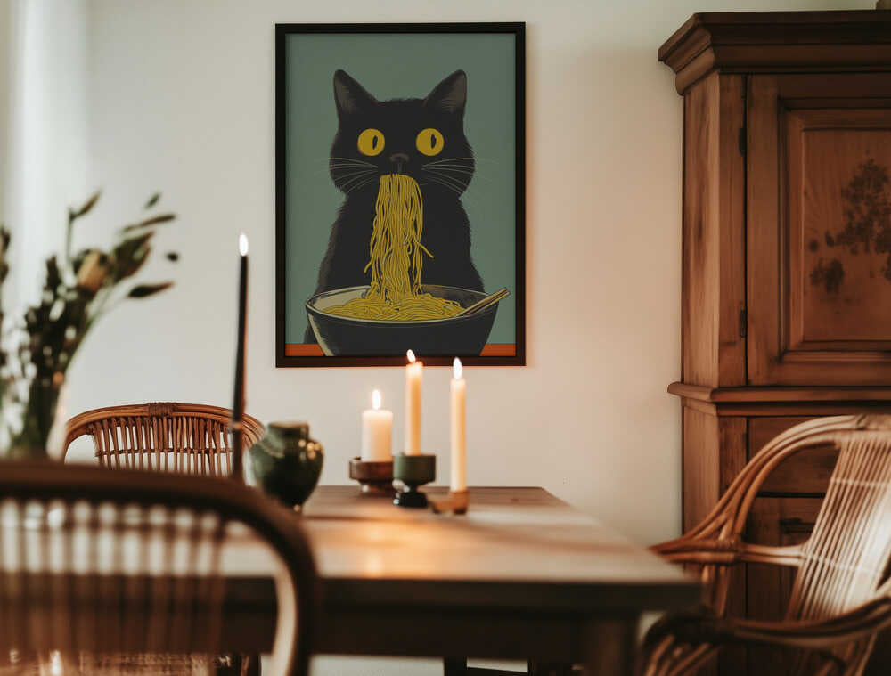 Noodle Cat No 5 Poster