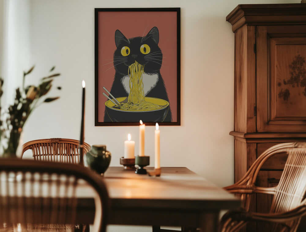 Noodle Cat No 6 Poster