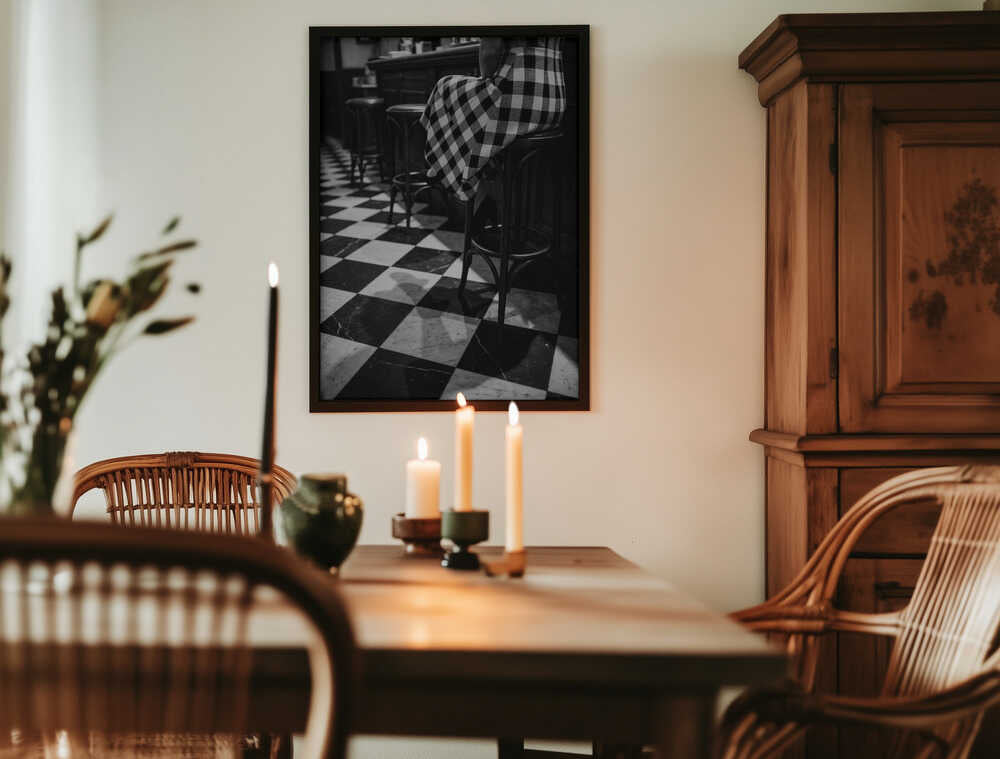Checkered Pattern Bar Poster