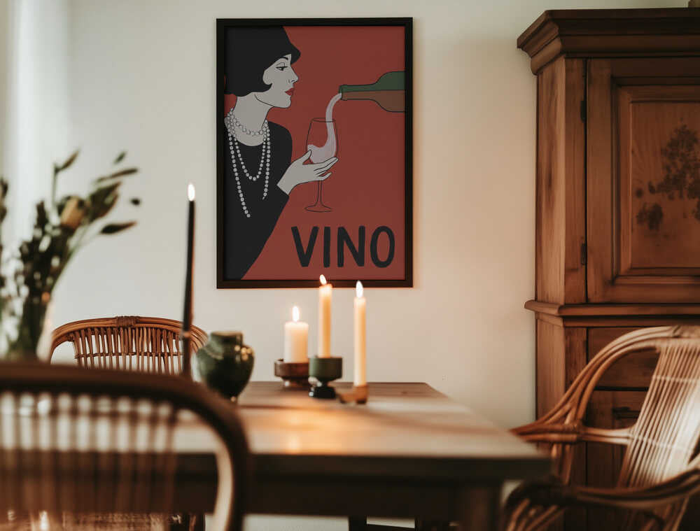 Elegant Flapper Wine Pour Poster