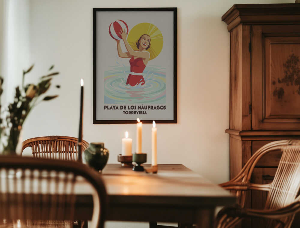Retro Beach Ball Fun Poster