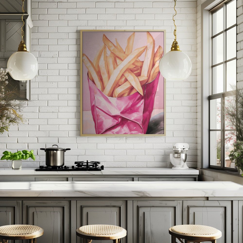 Pink Fries Poster - Corkframes.com