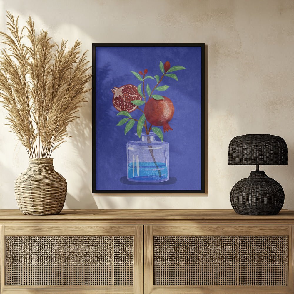 Pomegranate In Vase Poster - Corkframes.com