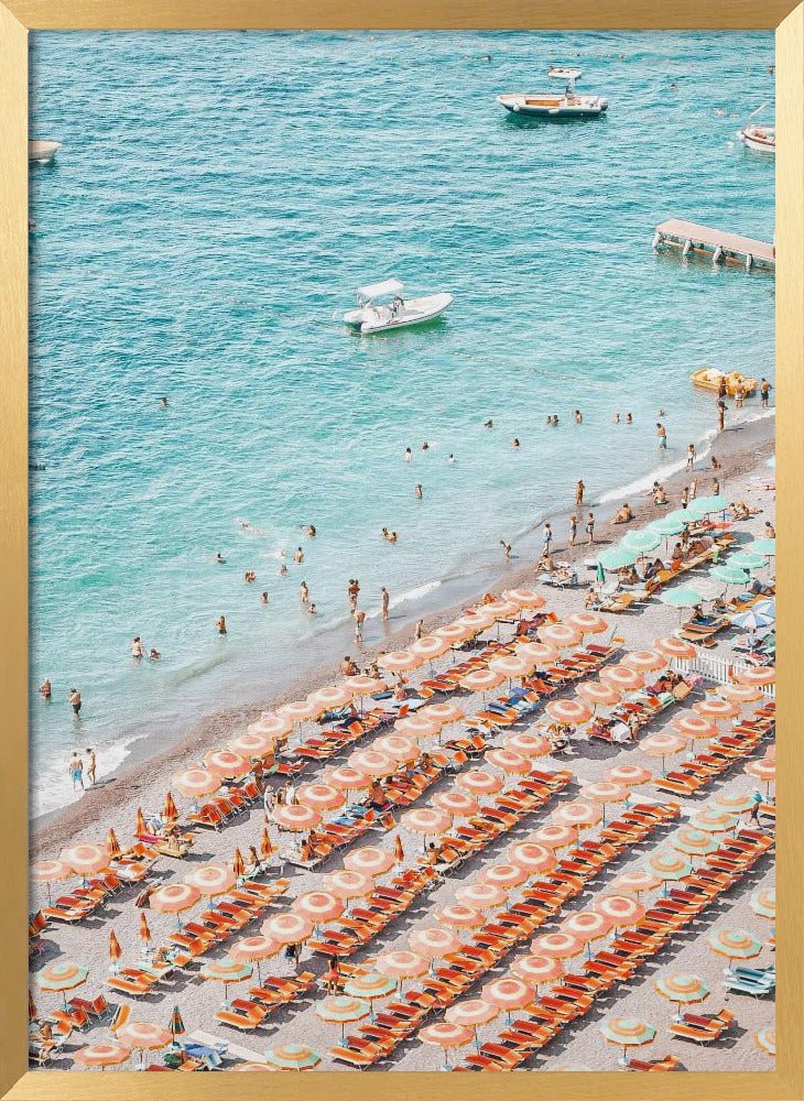 Positano Beach Scene Poster - Corkframes.com