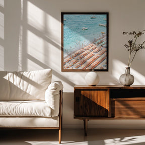 Positano Beach Scene Poster - Corkframes.com