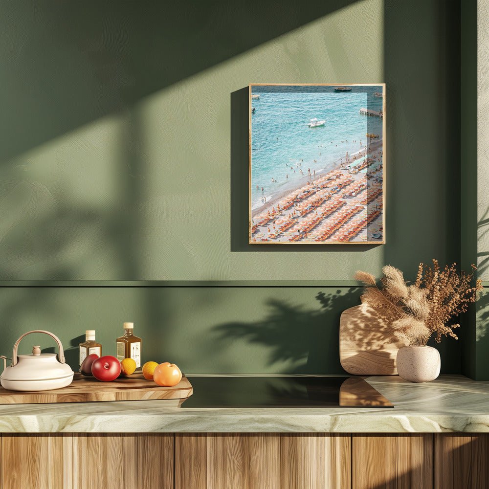 Positano Beach Scene Poster - Corkframes.com