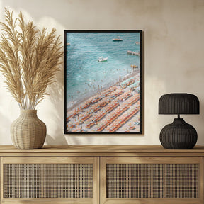 Positano Beach Scene Poster - Corkframes.com