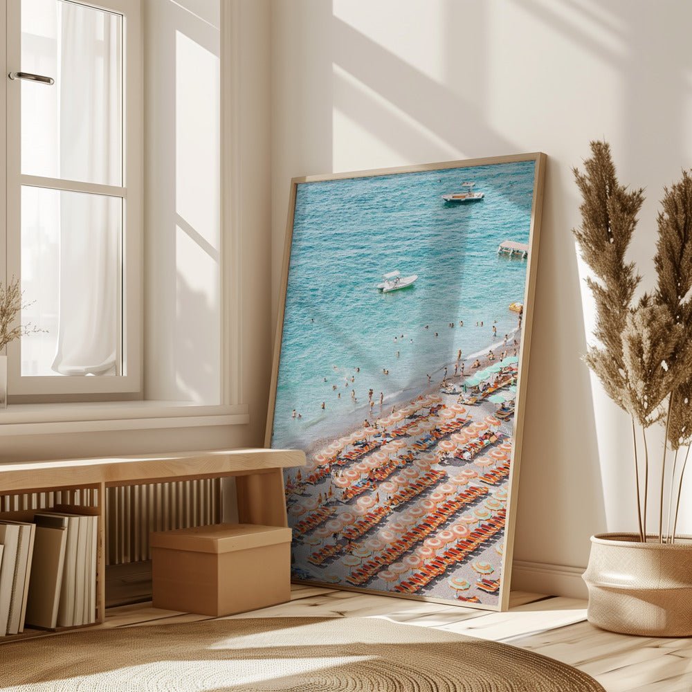 Positano Beach Scene Poster - Corkframes.com