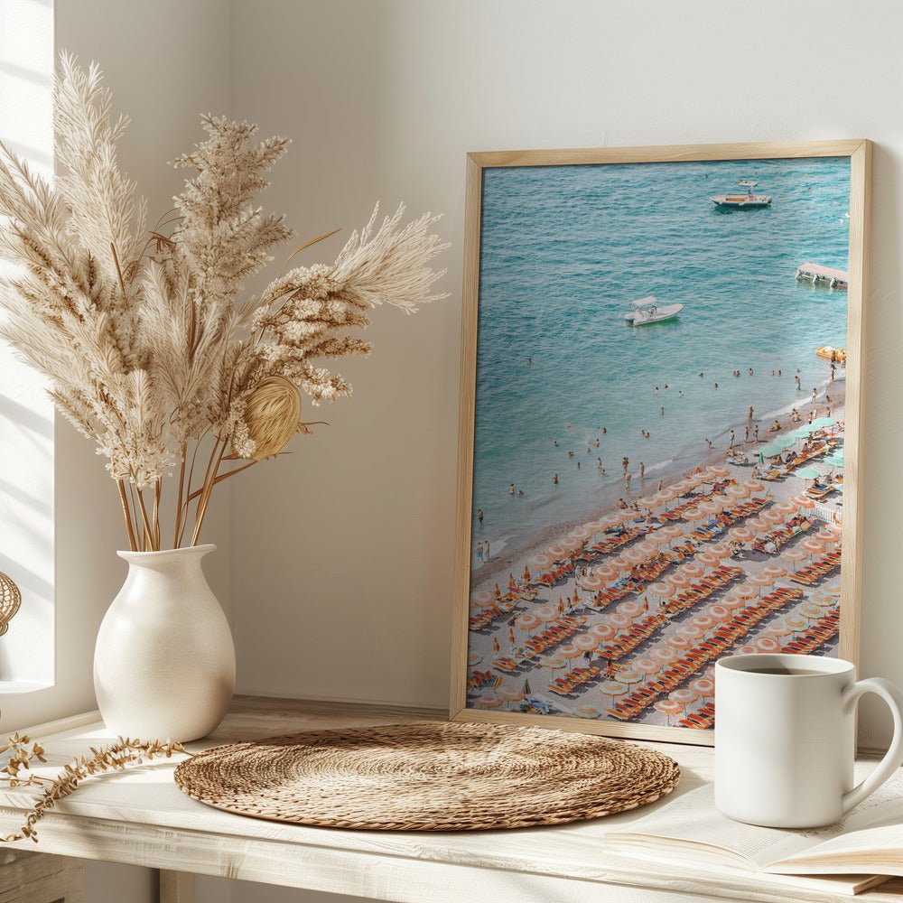 Positano Beach Scene Poster - Corkframes.com