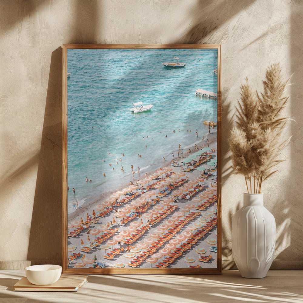 Positano Beach Scene Poster - Corkframes.com