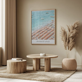 Positano Beach Travel Poster With Text - Corkframes.com