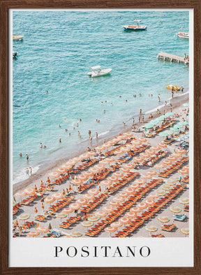 Positano Beach Travel Poster With Text - Corkframes.com