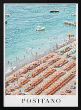 Positano Beach Travel Poster With Text - Corkframes.com