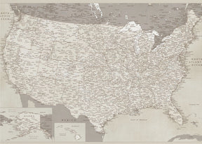 Highly detailed map of the United States, Gentry Poster