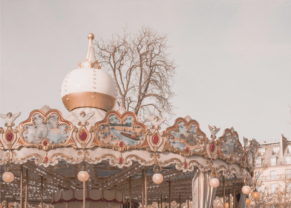 Paris Autumn Carousel Poster