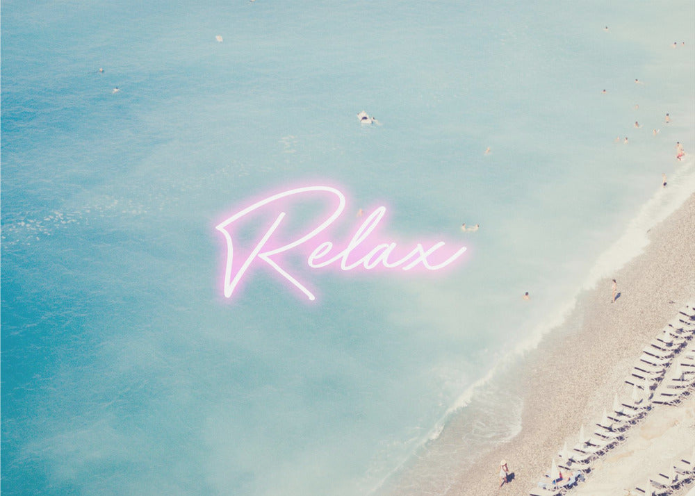 French Riviera Relax Neon Poster