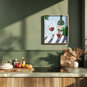 Red Wine Under The Tree Poster - Corkframes.com