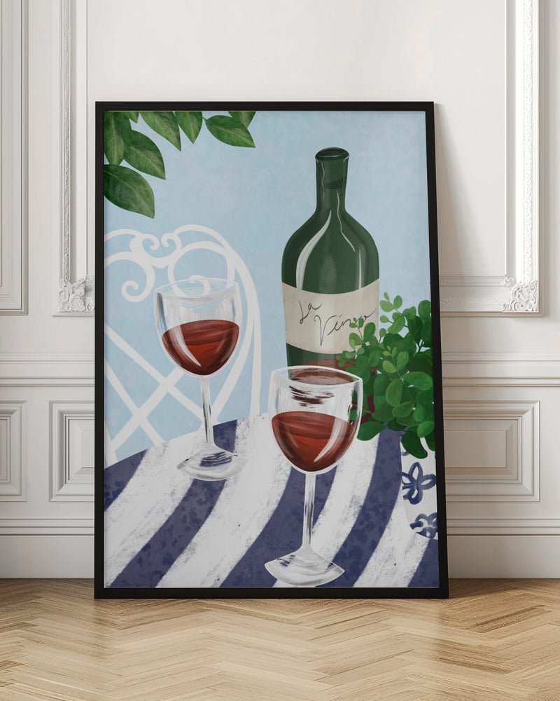 Red Wine Under The Tree Poster - Corkframes.com