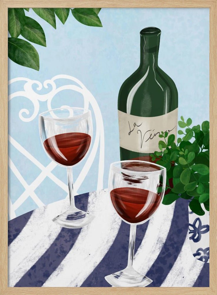 Red Wine Under The Tree Poster - Corkframes.com