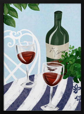 Red Wine Under The Tree Poster - Corkframes.com