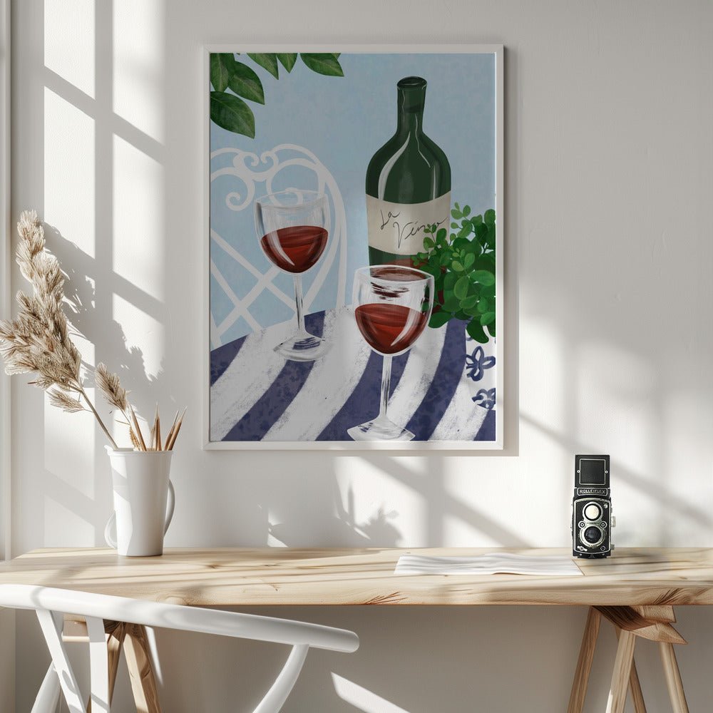 Red Wine Under The Tree Poster - Corkframes.com