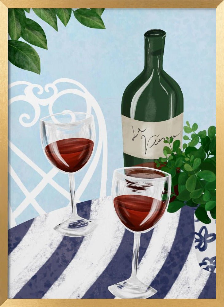 Red Wine Under The Tree Poster - Corkframes.com