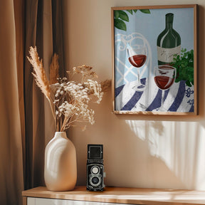 Red Wine Under The Tree Poster - Corkframes.com