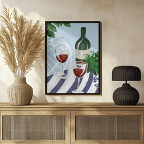 Red Wine Under The Tree Poster - Corkframes.com