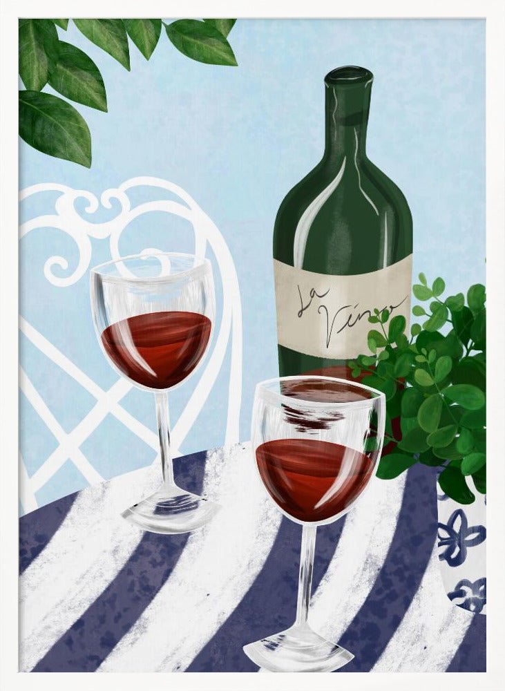 Red Wine Under The Tree Poster - Corkframes.com