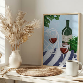 Red Wine Under The Tree Poster - Corkframes.com